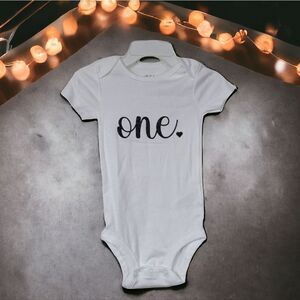 Carter's Baby 6-9M Glitter Cotton Onesie Birthday Outfit ONE Year Photos New